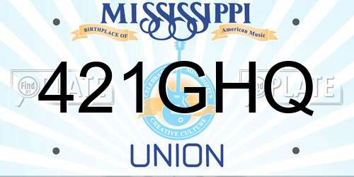 421GHQ Mississippi License Plate