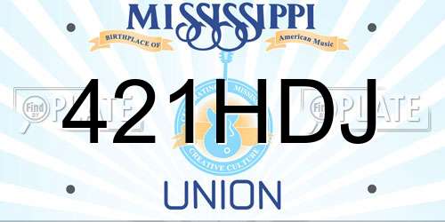 421HDJ Mississippi License Plate