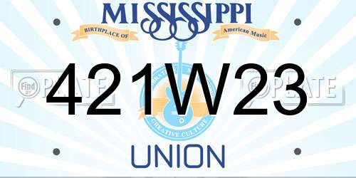 421W23 Mississippi License Plate