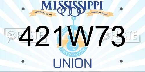 421W73 Mississippi License Plate