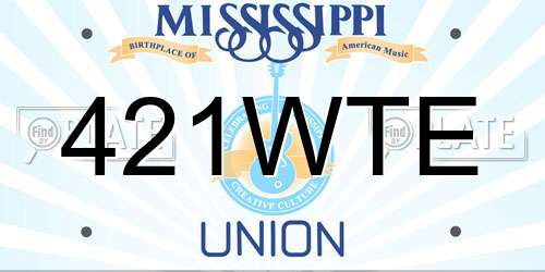 421WTE Mississippi License Plate