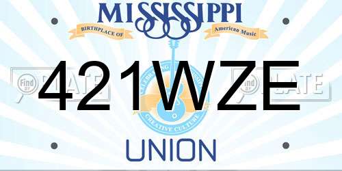 421WZE Mississippi License Plate