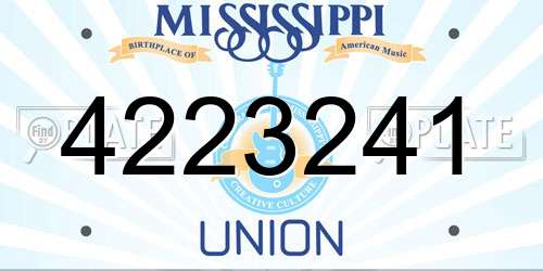 4223241 Mississippi License Plate