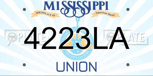 4223LA Mississippi License Plate