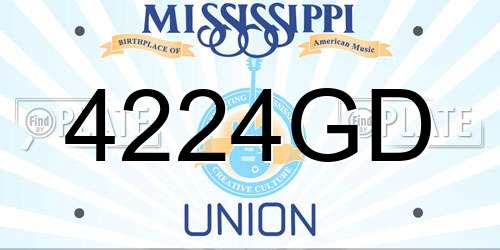 4224GD Mississippi License Plate