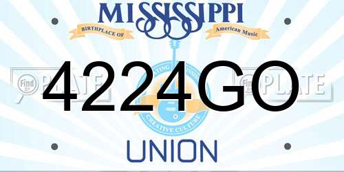 4224GO Mississippi License Plate