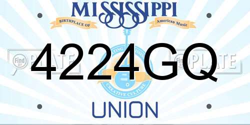 4224GQ Mississippi License Plate