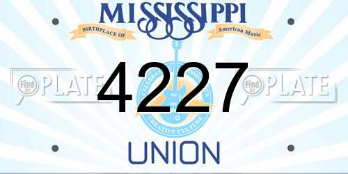 4227 Mississippi License Plate