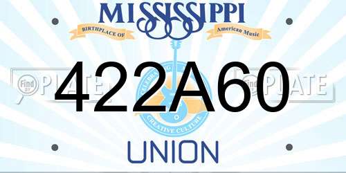 422A60 Mississippi License Plate