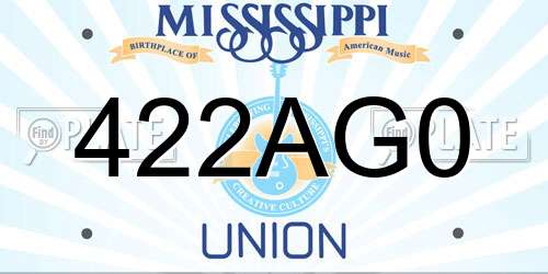 422AG0 Mississippi License Plate