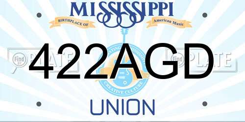 422AGD Mississippi License Plate