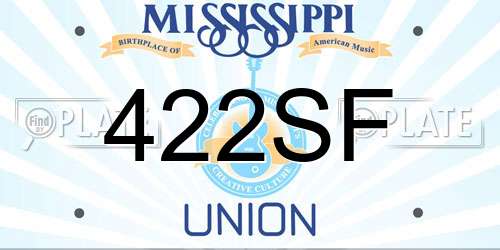 422SF Mississippi License Plate