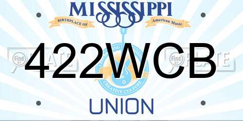 422WCB Mississippi License Plate