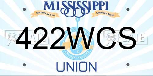 422WCS Mississippi License Plate