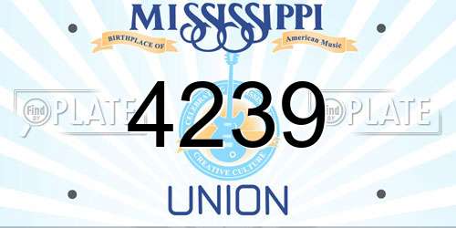 4239 Mississippi License Plate