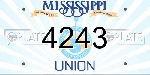 4243 Mississippi License Plate
