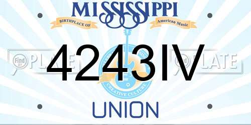 4243IV Mississippi License Plate