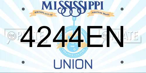 4244EN Mississippi License Plate