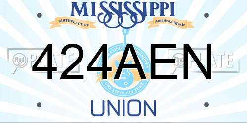 424AEN Mississippi License Plate
