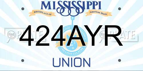 424AYR Mississippi License Plate