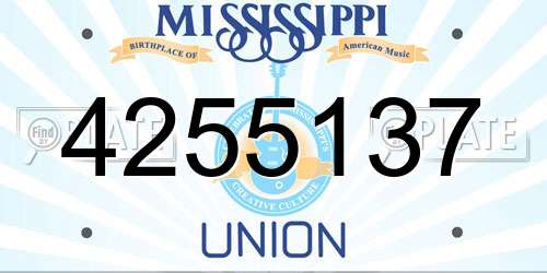 4255137 Mississippi License Plate