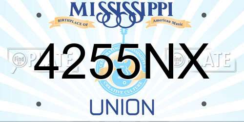 4255NX Mississippi License Plate
