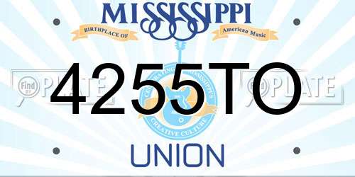 4255TO Mississippi License Plate