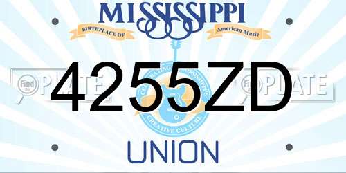 4255ZD Mississippi License Plate