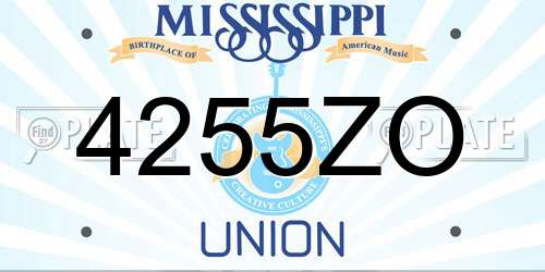 4255ZO Mississippi License Plate