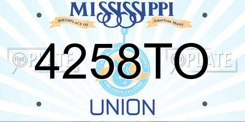 4258TO Mississippi License Plate