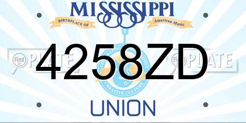 4258ZD Mississippi License Plate