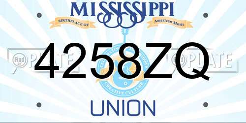 4258ZQ Mississippi License Plate