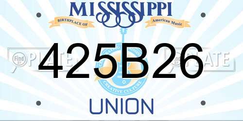 425B26 Mississippi License Plate