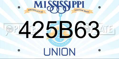 425B63 Mississippi License Plate