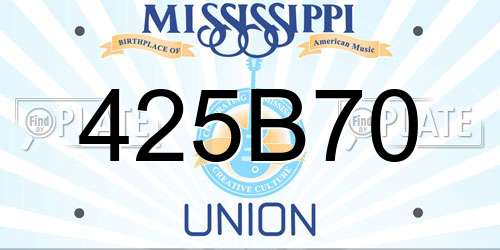 425B70 Mississippi License Plate
