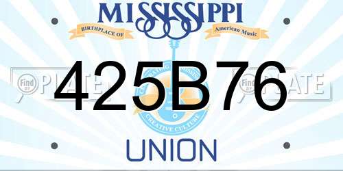 425B76 Mississippi License Plate