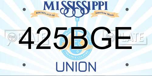 425BGE Mississippi License Plate