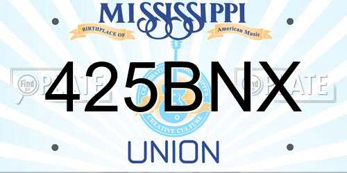 425BNX Mississippi License Plate