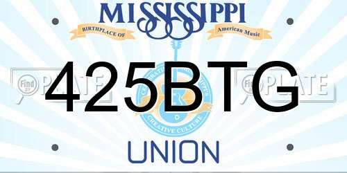 425BTG Mississippi License Plate