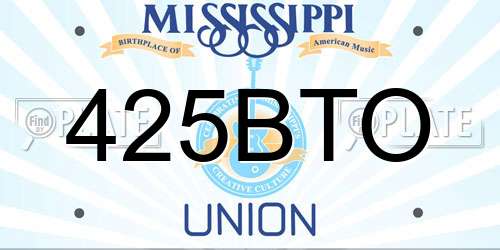 425BTO Mississippi License Plate