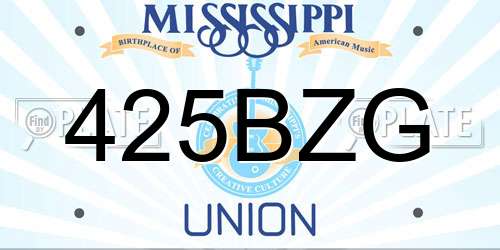 425BZG Mississippi License Plate