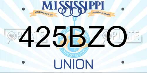425BZO Mississippi License Plate