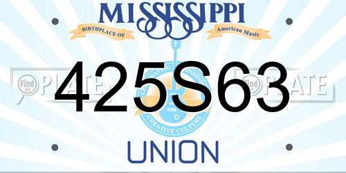 425S63 Mississippi License Plate