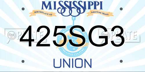 425SG3 Mississippi License Plate
