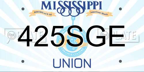 425SGE Mississippi License Plate