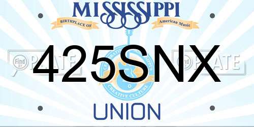 425SNX Mississippi License Plate