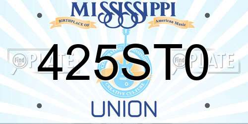 425ST0 Mississippi License Plate
