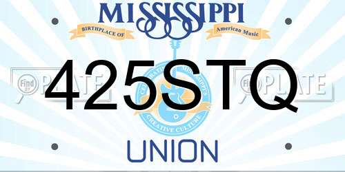 425STQ Mississippi License Plate