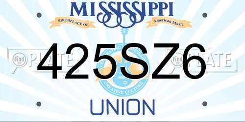 425SZ6 Mississippi License Plate