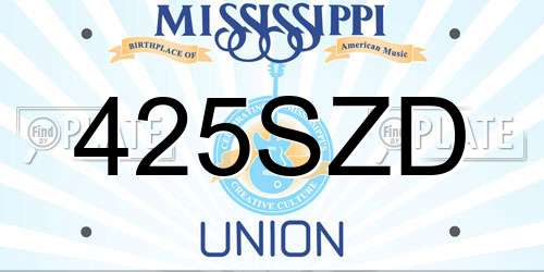 425SZD Mississippi License Plate